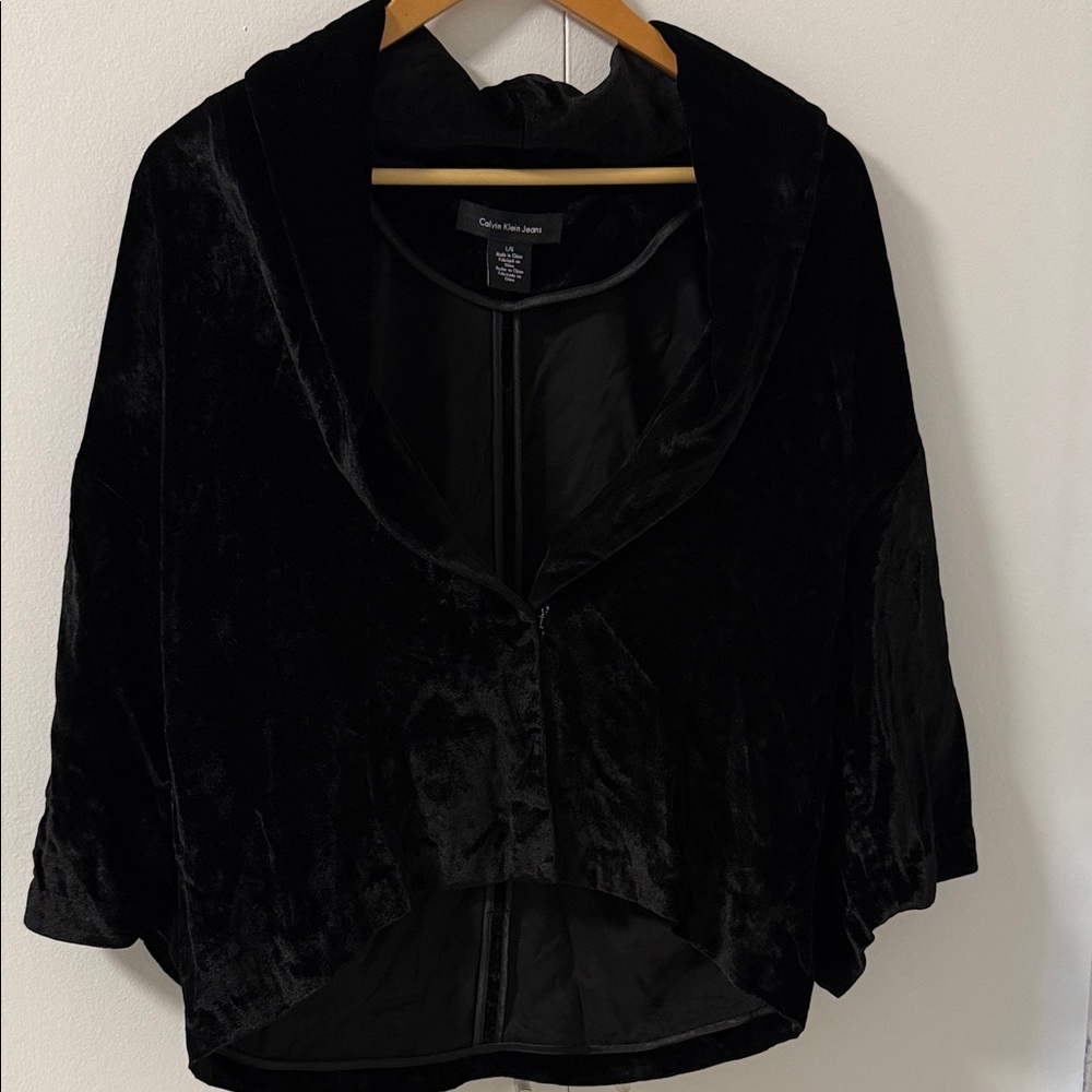 EUC Calvin Klein Black Velvet Blazer/Jacket